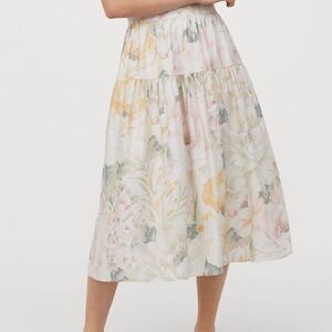 NWT Floral Pastel Midi Skirt